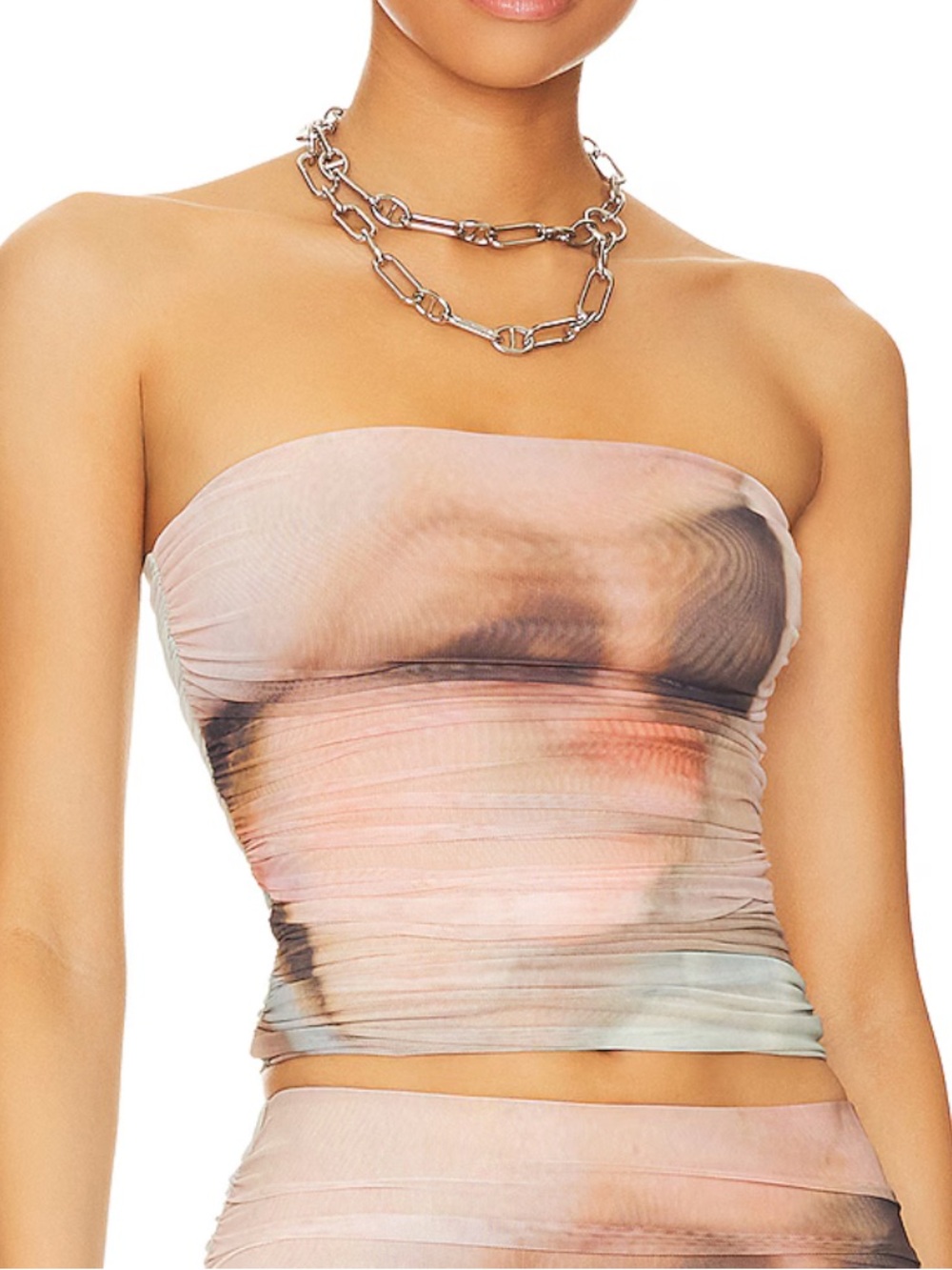 AFRM Pasquina Strapless Top in Nude Portrait